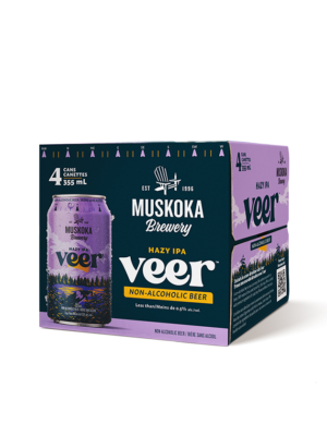 MUSKOKA VEER HAZY IPA NON-ALCHOLIC BEER 4 X Can 355 ml