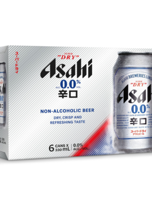 ASAHI SUPER DRY 0.0 6 X Can 330 ml