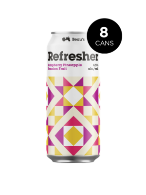 BEAU'S REFRESHER RASPBERRY PINEAPPLE PASSIONFRUIT 8 X Can 473 ml
