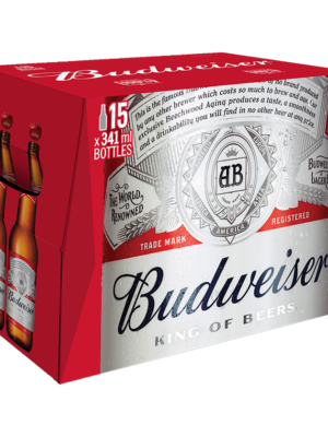 BUDWEISER 15 X Bottle 341 ml