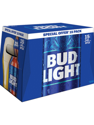 BUD LIGHT 15 X Bottle 341 ml